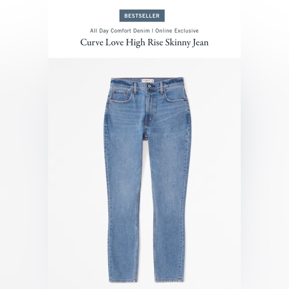 Abercrombie & Fitch Curve Love The skinny high rise Jean, size 6R 28 - Picture 1 of 5